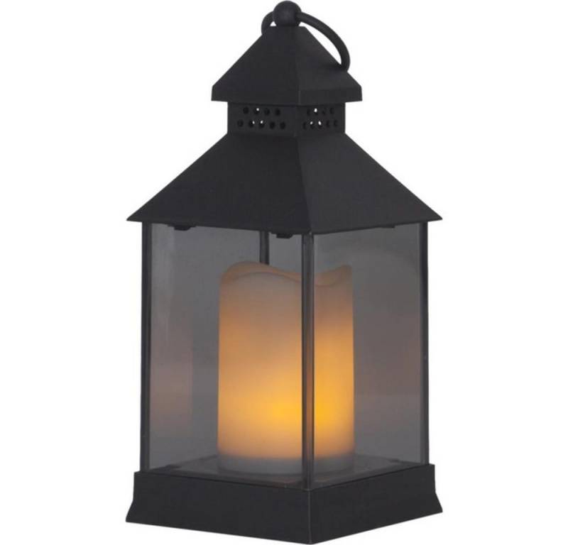 STAR TRADING LED Deckenleuchte 062-92 LED Moving Flame Laterne schwarz Kunstoff Batterie 6/18h Timer von STAR TRADING
