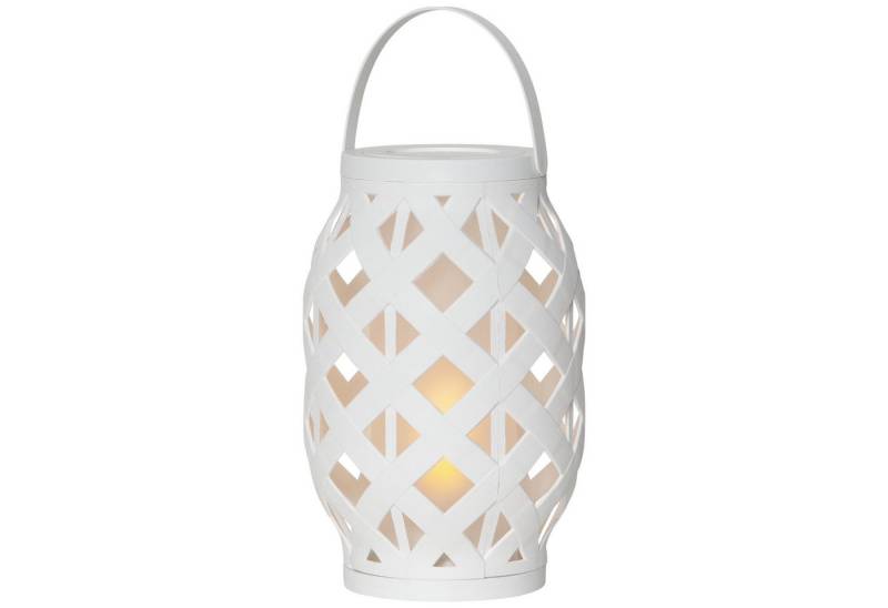 STAR TRADING Außen-Tischleuchte, Batterie Laterne Flame Lantern, 23cm, weiß von STAR TRADING