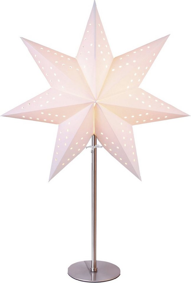 STAR TRADING LED Dekolicht Bobo, Star Trading Tischleuchte Bobo mit Papierstern, weiß, 34x51cm von STAR TRADING