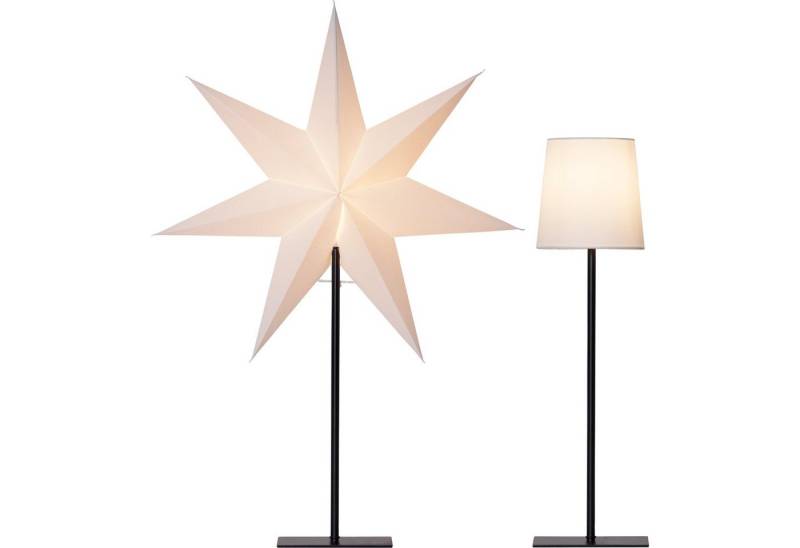 STAR TRADING LED Dekolicht Frozen, Tischlampe 'Frozen' mit Wechselschirm, weiß, 76cm/55cm von STAR TRADING