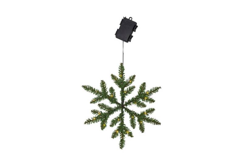 STAR TRADING LED Dekolicht LED Deko Snowflake, LED Tannenzweige,Snowflake' als Schneeflocke, Batterien + Timer, 24 w von STAR TRADING