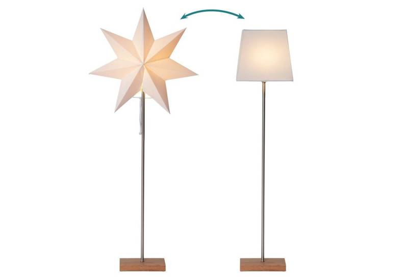 STAR TRADING LED Dekolicht Moa, Stehlampe mit Wechselschirm Moa 3D Papierstern Weihnachten oder eckige von STAR TRADING