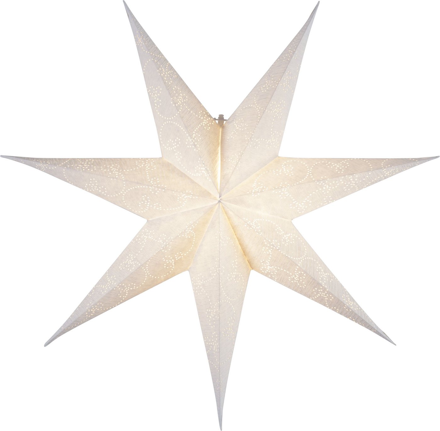 STAR TRADING LED Dekolicht Papierstern Decorus, handgeschöpftes Papier, weiß, Ø 63cm, Papierstern Decorus, handgeschöpftes Papier, weiß, Ø 63cm von STAR TRADING