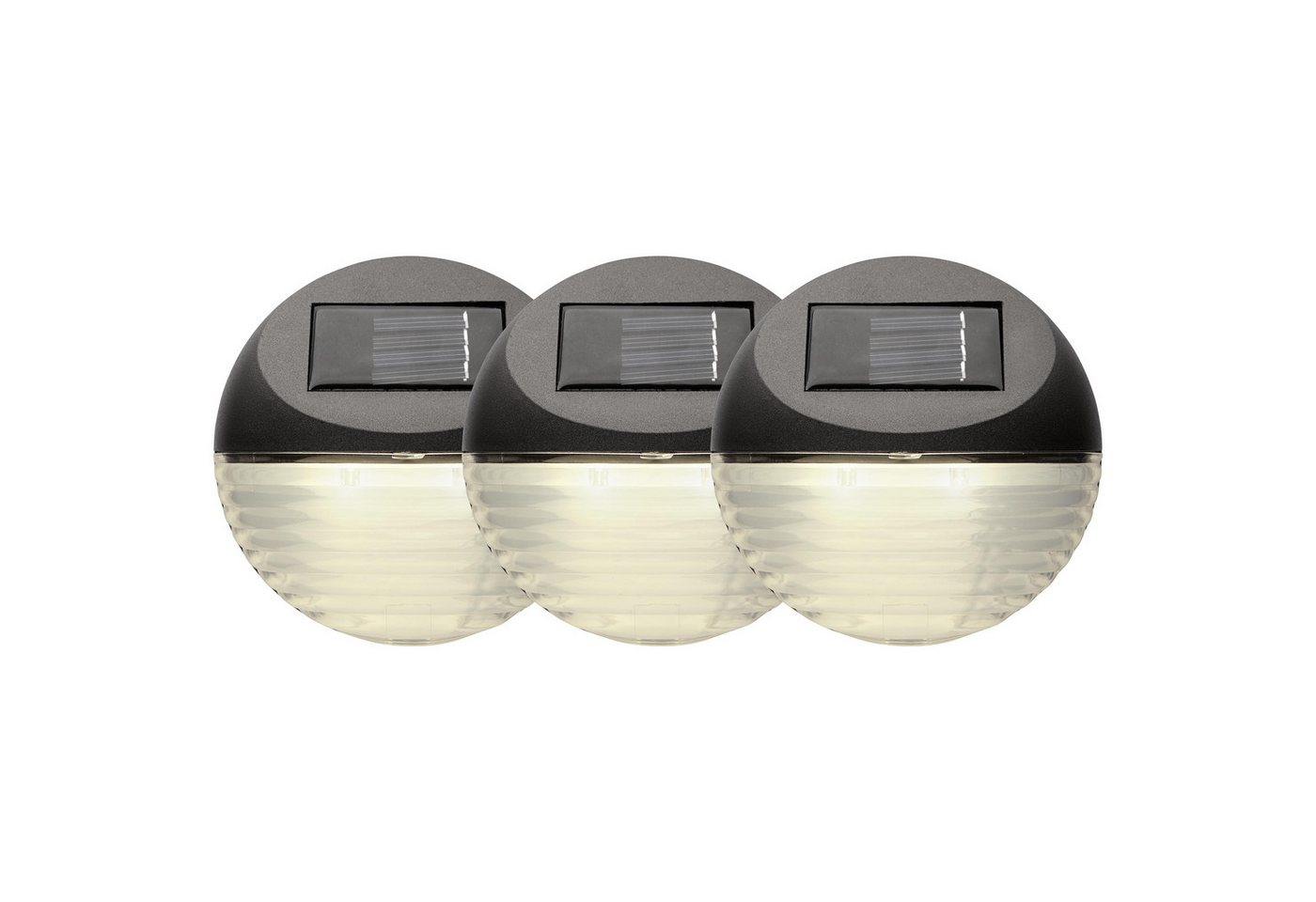 STAR TRADING LED Dekolicht Solar-Wandleuchte Fency 3er-Set, Solar-Wandleuchte Fency 3er-Set von STAR TRADING