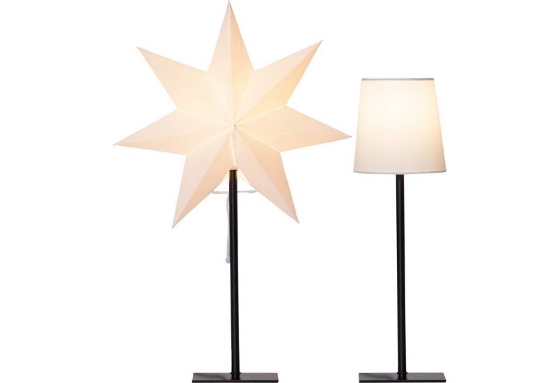 STAR TRADING LED Dekolicht, Tischlampe 'Frozen' mit Wechselschirm, weiß, 55cm/42cm von STAR TRADING