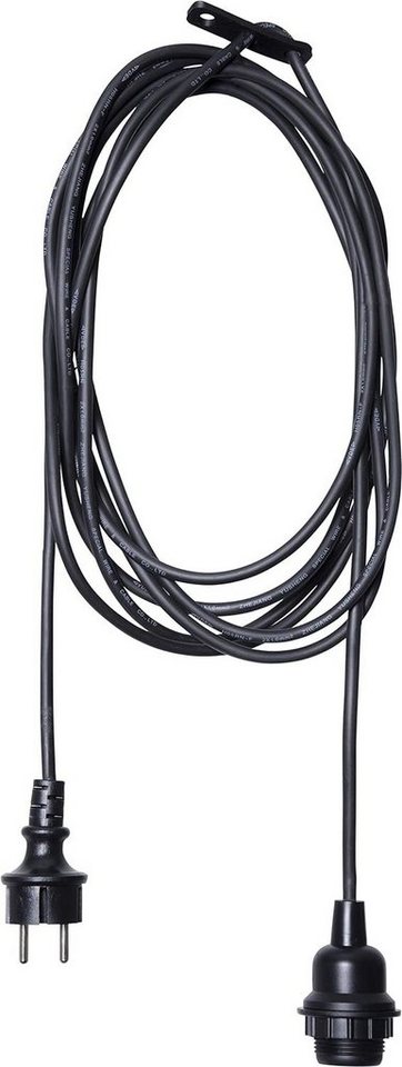 STAR TRADING LED Dekolicht Ute, Lampenaufhängung Ute 2,5M, E27, Schwarz, Außenbereich, 2,5 Meter, IP44 von STAR TRADING