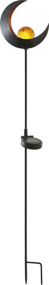 STAR TRADING LED Solarleuchte, Solar LED Gartenstecker 85cm Mond Beleuchtung Garten Kugel Außen Deko von STAR TRADING