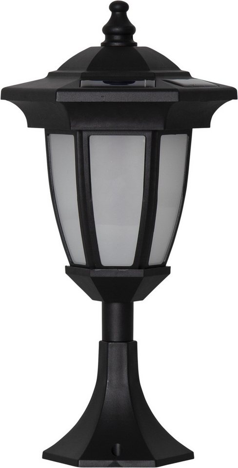 STAR TRADING LED Gartenleuchte Solar Laterne Flame, Schwarz, Dämmerungssensor, H 63cm von STAR TRADING
