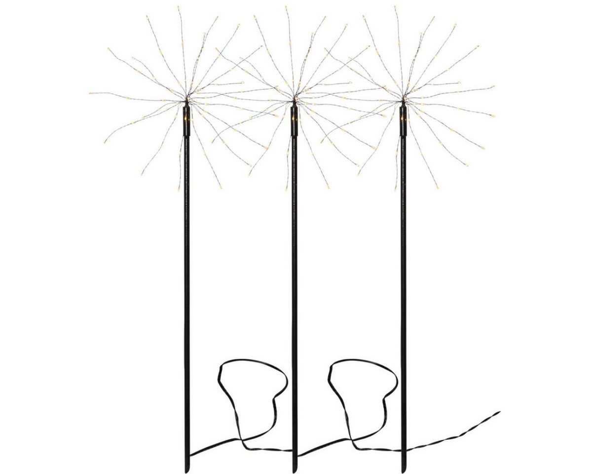 STAR TRADING LED Gartenstrahler LED Gartendekoleuchte FEUERWERK 65cm je 60 warmweiße LED Außen 3St., LED Classic, warmweiß (2100K bis 3000K) von STAR TRADING