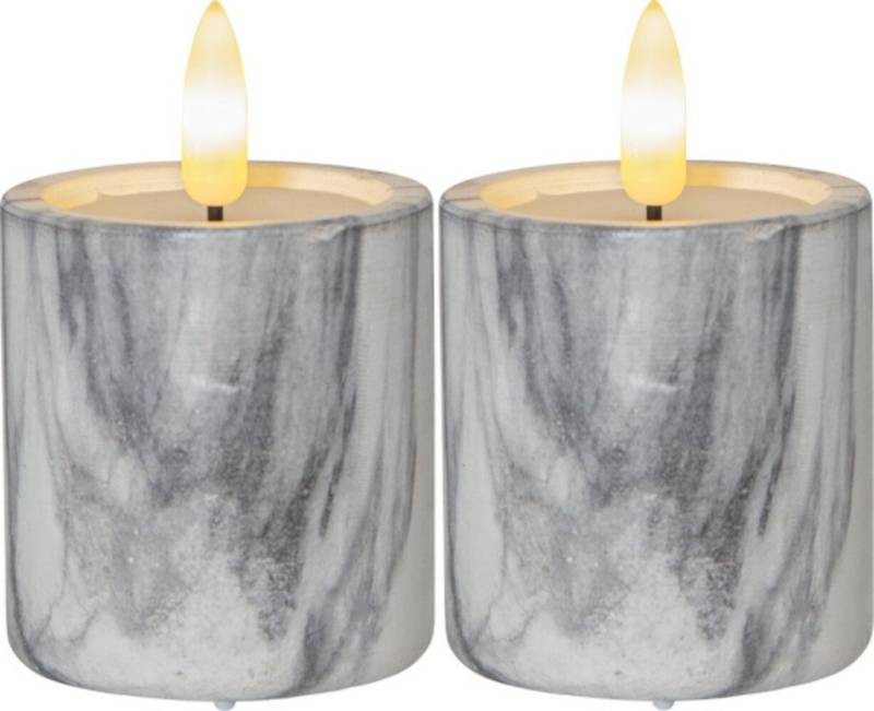 STAR TRADING LED-Kerze 2x "Flamme Marble" Kerze, IP20, L55mm (ja) von STAR TRADING