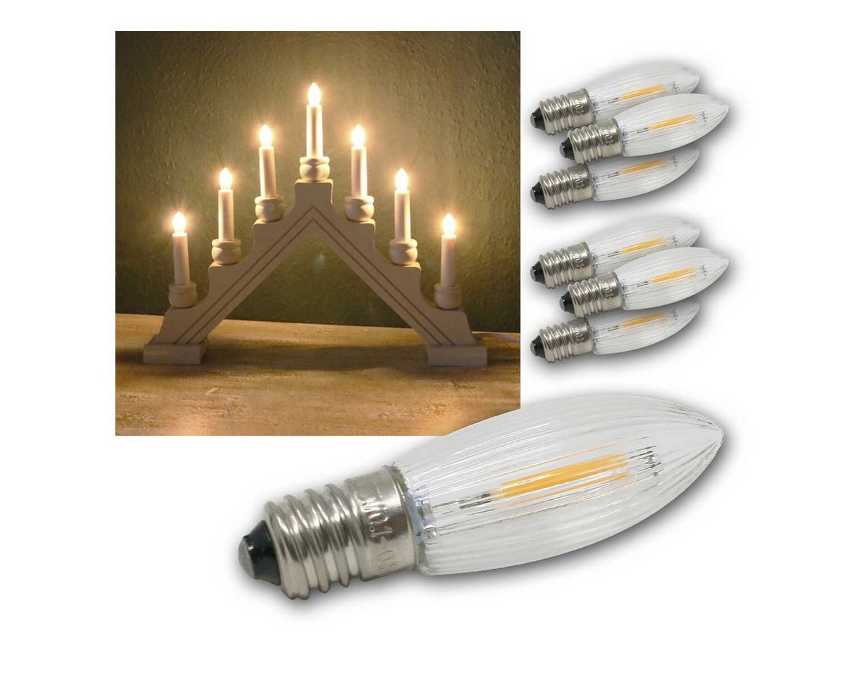 STAR TRADING LED-Kerze E10 Filament Riffel-Kerze 7er Set, 14-55V AC, ww STAR TRADING LED-Kerze E10 Filament Riffel-Kerze 7er Set, 14-55V AC, ww von STAR TRADING