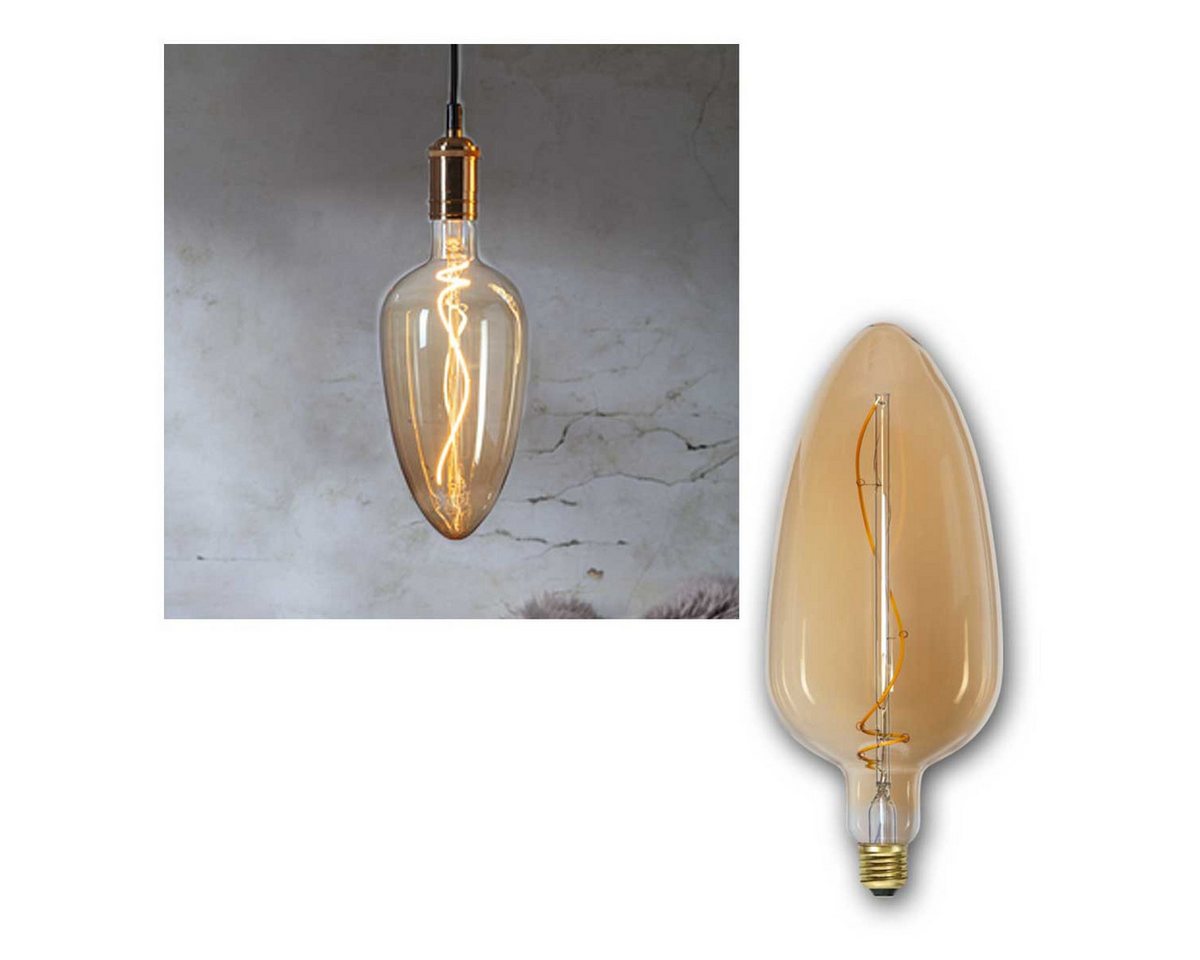 STAR TRADING LED-Kerze E27 Birne INDUSTRIAL-VINTAGE Amberglas XL Kerze STAR TRADING LED-Kerze E27 Birne INDUSTRIAL-VINTAGE Amberglas XL Kerze von STAR TRADING