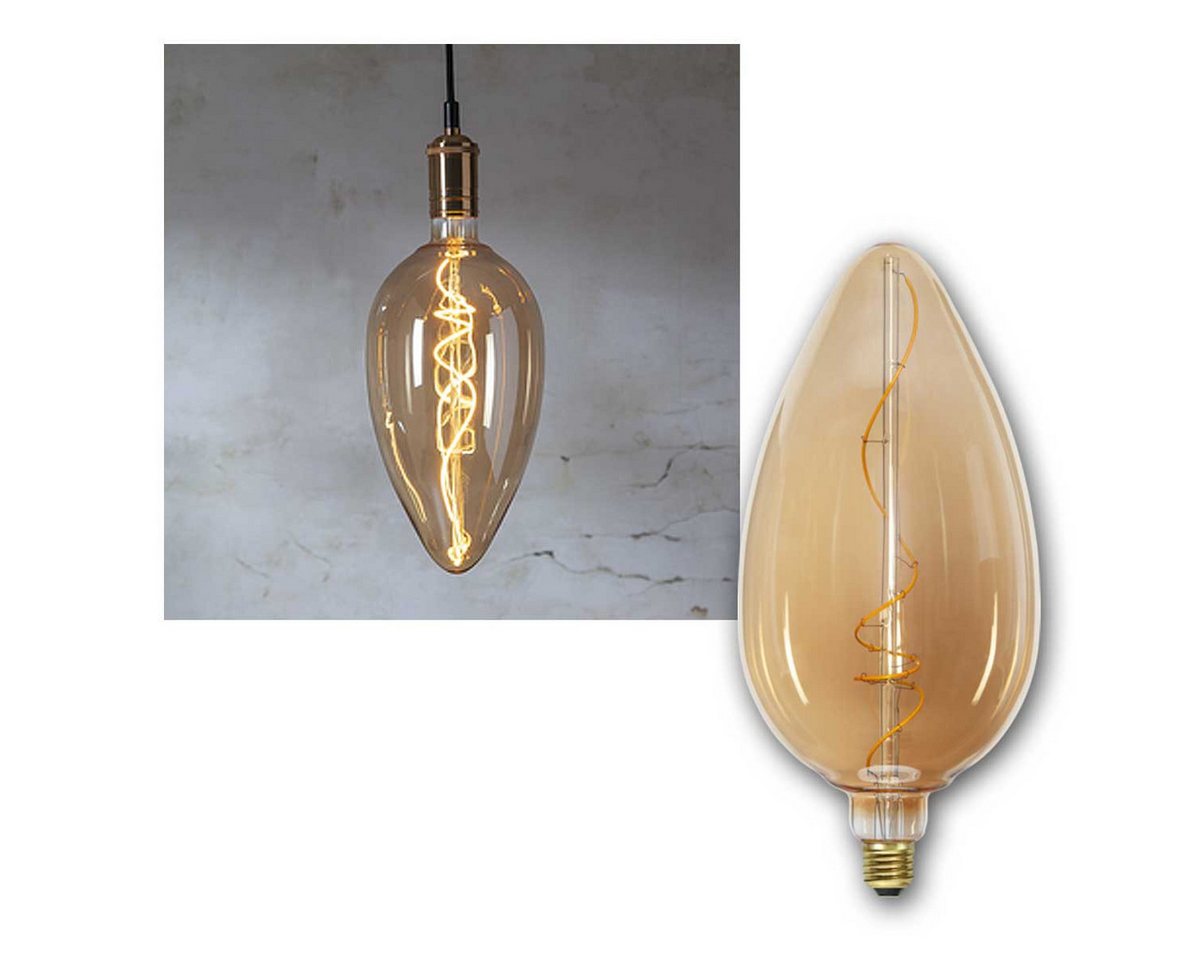STAR TRADING LED-Kerze E27 Birne INDUSTRIAL-VINTAGE Amberglas XXL Kerze STAR TRADING LED-Kerze E27 Birne INDUSTRIAL-VINTAGE Amberglas XXL Kerze von STAR TRADING