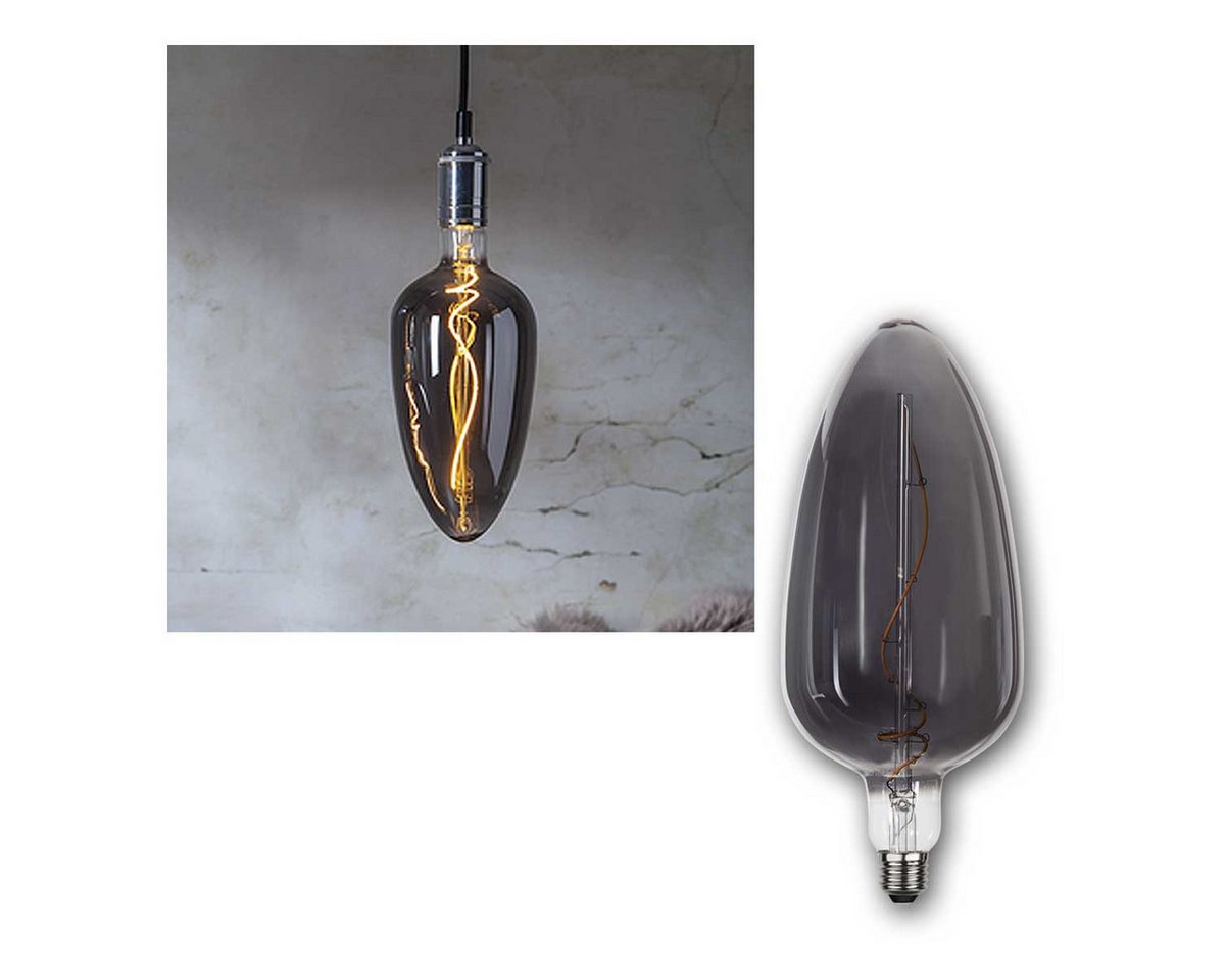 STAR TRADING LED-Kerze E27 Birne INDUSTRIAL-VINTAGE Rauchglas XL Kerze STAR TRADING LED-Kerze E27 Birne INDUSTRIAL-VINTAGE Rauchglas XL Kerze von STAR TRADING
