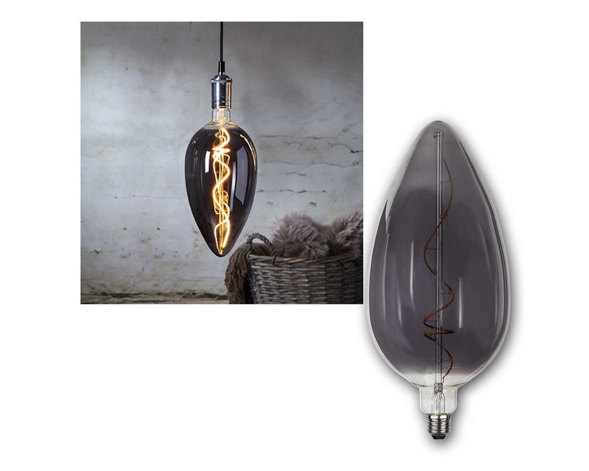 STAR TRADING LED-Kerze E27 Birne INDUSTRIAL-VINTAGE Rauchglas XXL Kerze STAR TRADING LED-Kerze E27 Birne INDUSTRIAL-VINTAGE Rauchglas XXL Kerze von STAR TRADING