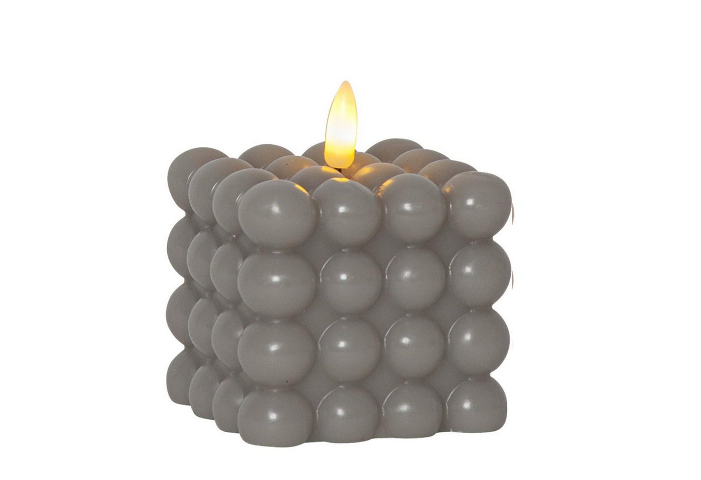 MARELIDA LED-Kerze LED Kerze Bubble Würfel Cube Kerze Echtwachs H: 9,5cm Timer grau MARELIDA LED-Kerze LED Kerze Bubble Würfel Cube Kerze Echtwachs H: 9,5cm Timer grau von MARELIDA