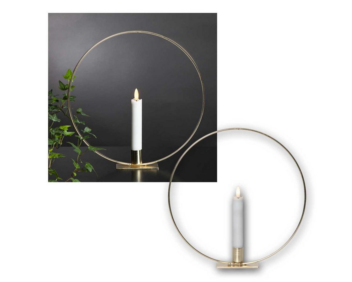 STAR TRADING LED-Kerze LED Kerze "Flamme Table", mit Ring Ø 28cm, Messing STAR TRADING LED-Kerze LED Kerze "Flamme Table", mit Ring Ø 28cm, Messing von STAR TRADING