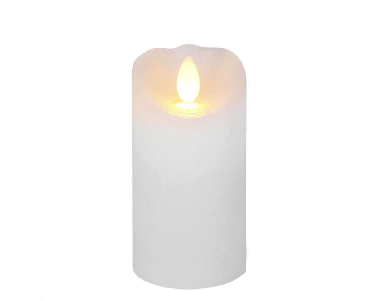 STAR TRADING LED-Kerze LED Kerze GLOW Echtwachs gelb flackernd Timer H: 10cm D: 5,5cm weiß (1-tlg) von STAR TRADING