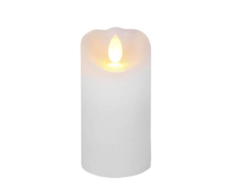 STAR TRADING LED-Kerze LED Kerze GLOW Echtwachs gelb flackernd Timer H: 10cm D: 5,5cm weiß (1-tlg) von STAR TRADING