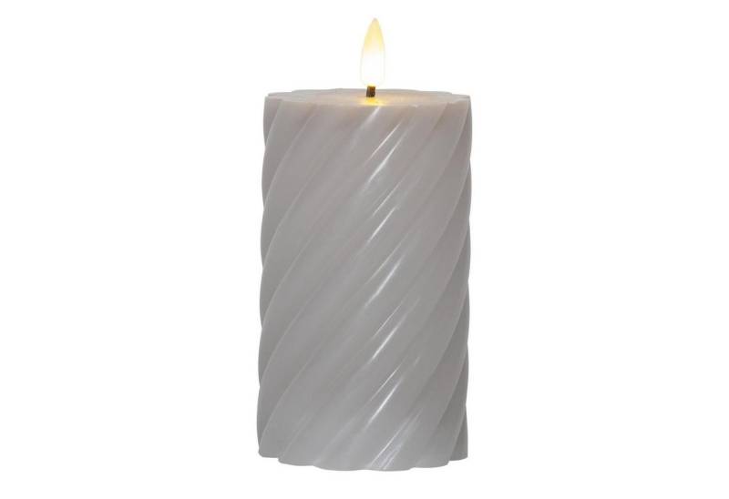 STAR TRADING LED-Kerze Stumpenkerze Swirl Echtwachs gedreht 3D Flamme H: 15cm Timer grau STAR TRADING LED-Kerze Stumpenkerze Swirl Echtwachs gedreht 3D Flamme H: 15cm Timer grau von STAR TRADING