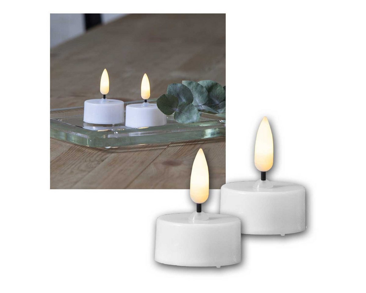 STAR TRADING LED-Kerze LED Teelicht Kerze 3D FLAMME, weiß, 4er Set, Timer STAR TRADING LED-Kerze LED Teelicht Kerze 3D FLAMME, weiß, 4er Set, Timer von STAR TRADING