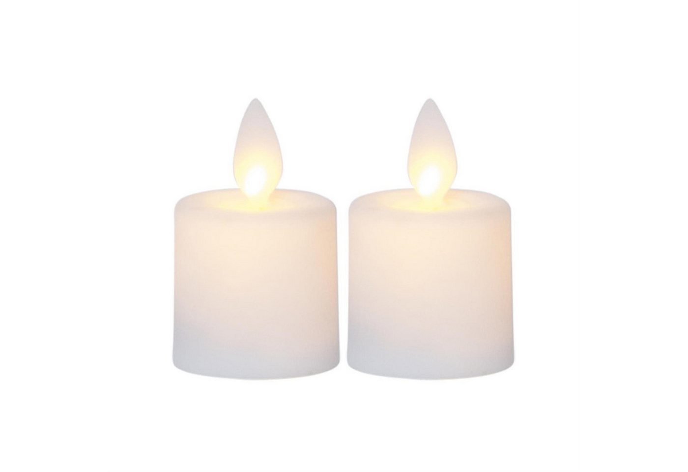 MARELIDA LED-Kerze Mini Kerzenset Teelicht bewegte Flamme mit Batterien Timer H: 6cm 2 St (2-tlg) von MARELIDA