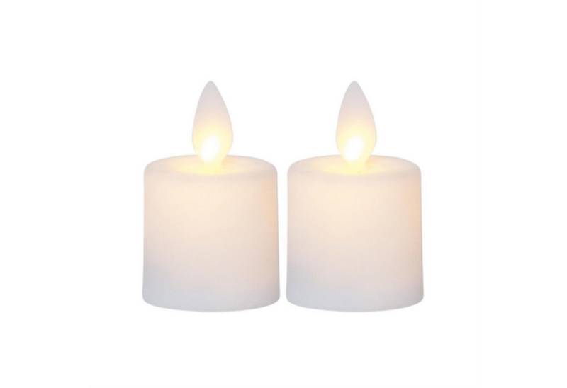MARELIDA LED-Kerze Mini Kerzenset Teelicht bewegte Flamme mit Batterien Timer H: 6cm 2 St (2-tlg) von MARELIDA