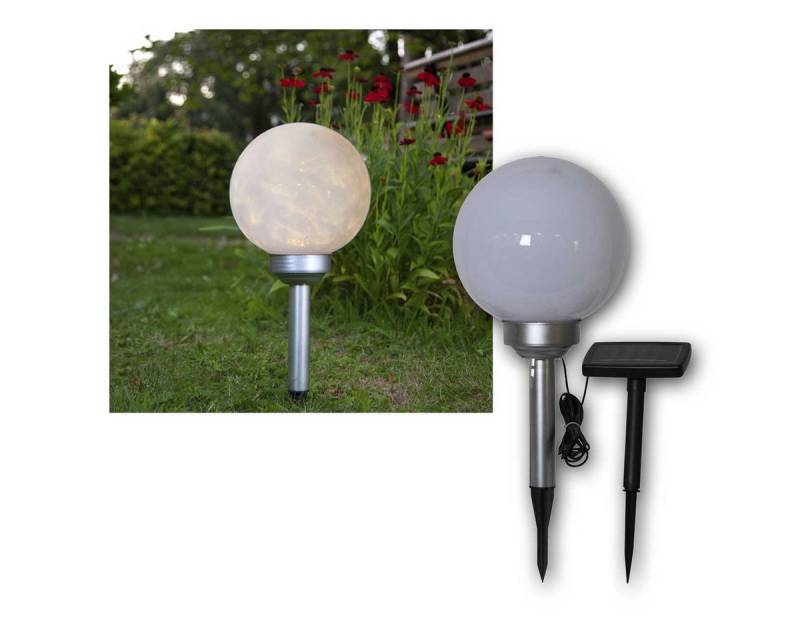 STAR TRADING LED Kugelleuchte 2x Kugelleuchte LUNA Ø20cm Solarpa ext LED rotiert, warmweiß von STAR TRADING