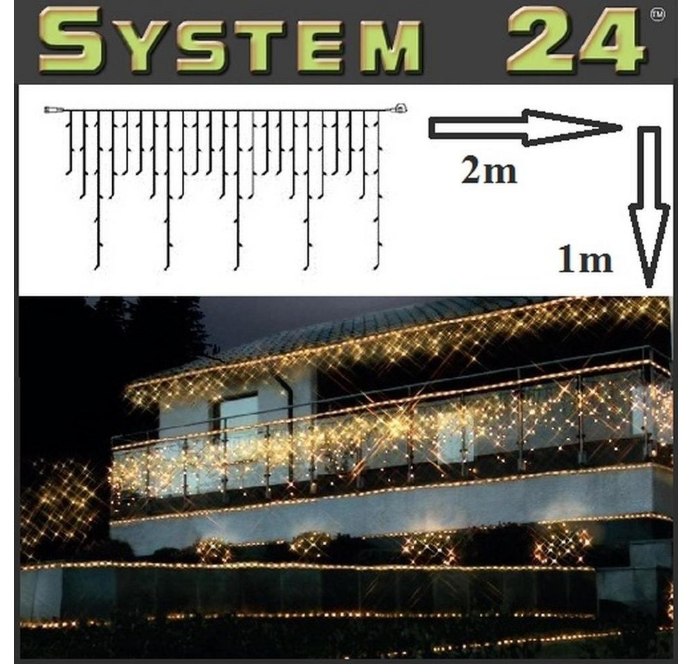 STAR Systemlichterkette 491-11 System 24 LED Eisregen-Lichterkette 2x1m ww von STAR