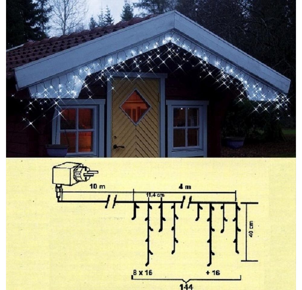 STAR LED-Lichterkette 499-58 LED Eisregen Lichterkette 144er kaltweiß von STAR