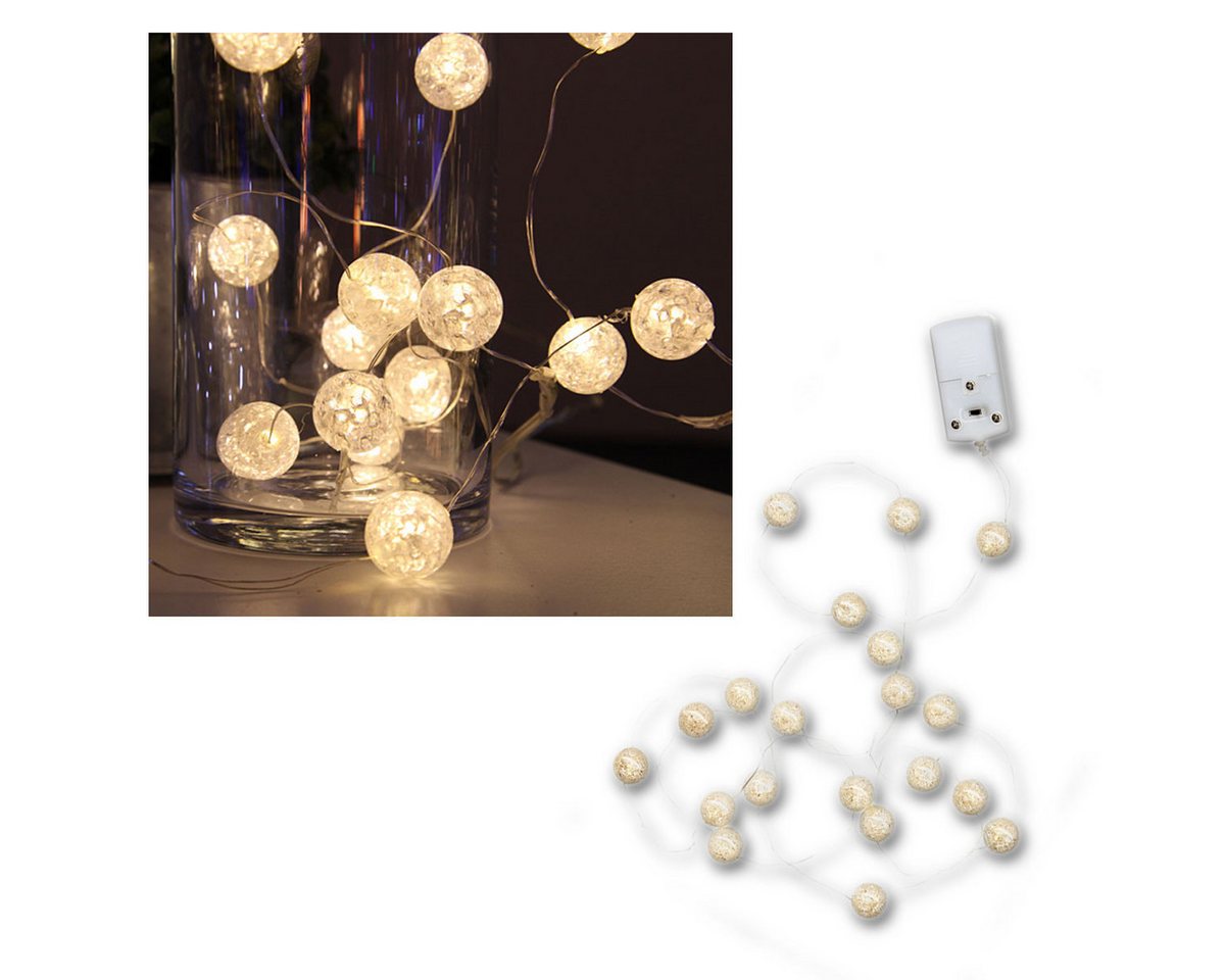 STAR TRADING LED-Lichterkette Batterie Lichterkette "Kugeln", 15 LEDs warmweiß von STAR TRADING