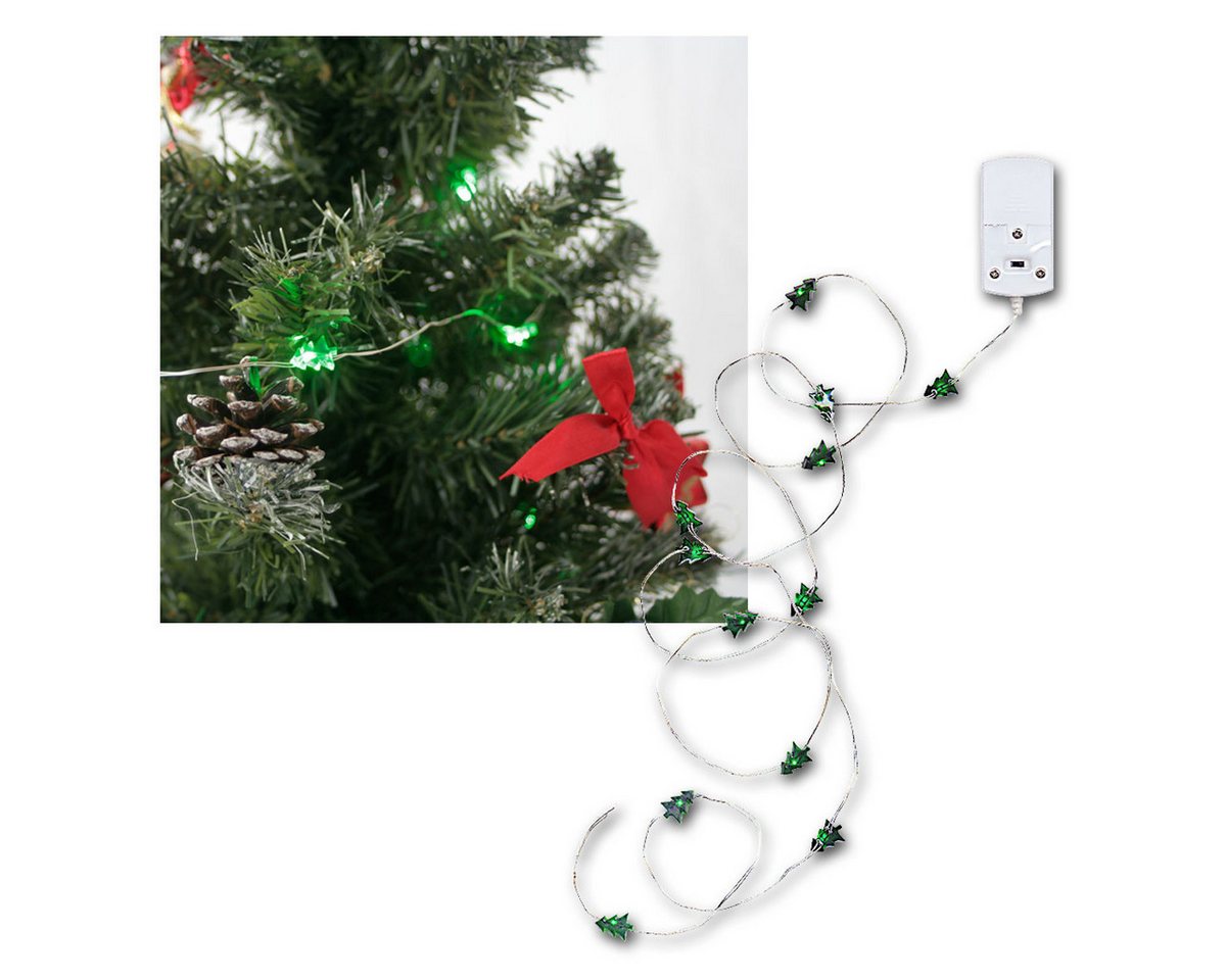 STAR TRADING LED-Lichterkette LED Batterie-Lichterkette "String" 12 grüne Bäume von STAR TRADING
