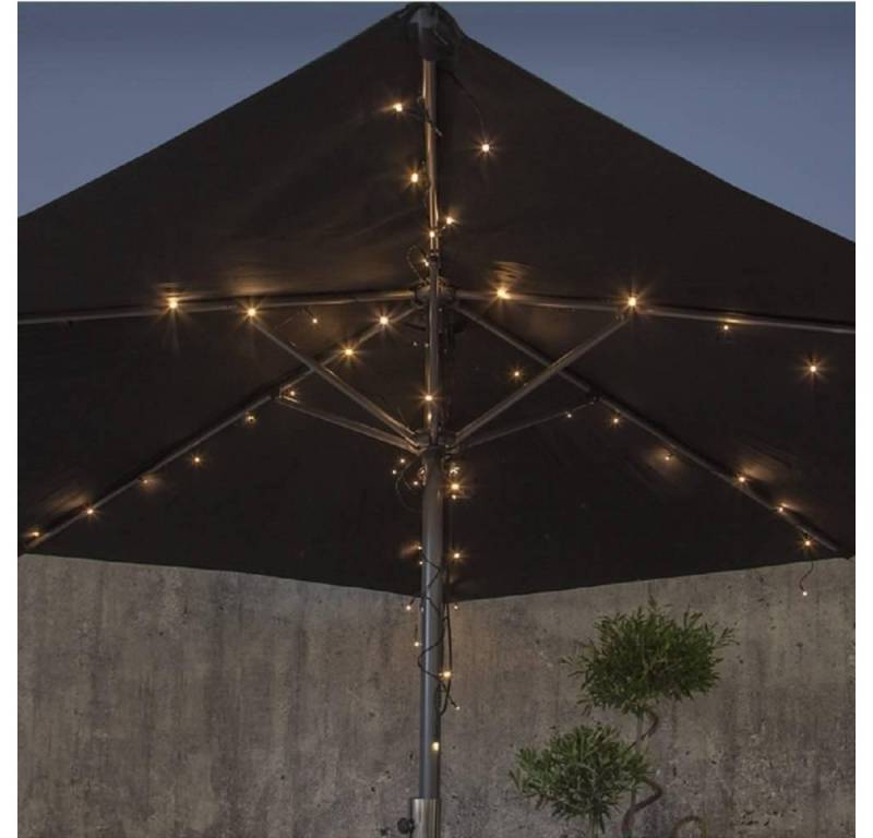STAR TRADING LED-Lichterkette LED Sonnenschirm-Lichterkette "Akku" 64er warmweiß 80x150cm 6/18h Time von STAR TRADING