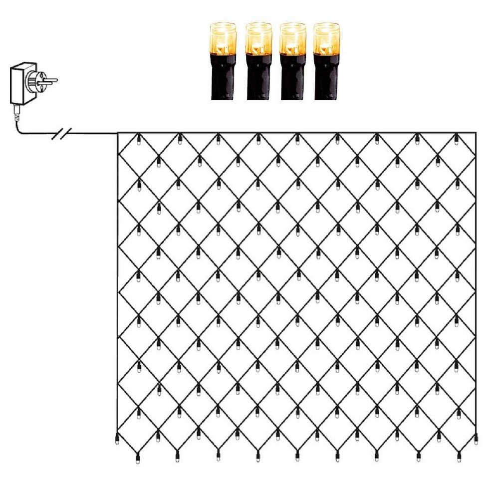 STAR LED-Lichternetz 594-22 LED Lichternetz 200er golden warmweiß 3x3m von STAR