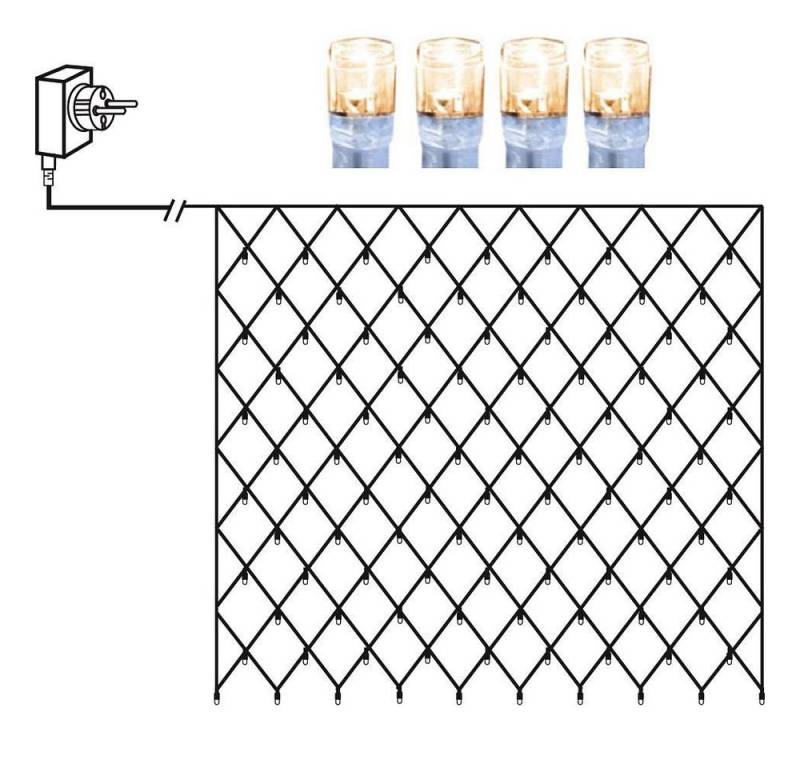 STAR LED-Lichternetz LED Lichternetz 3x3m 180er warmweiß Kabel transpar von STAR