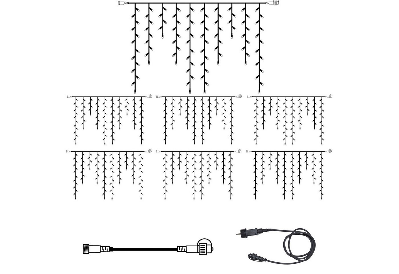 STAR TRADING LED-Lichtervorhang SYSTEM 24 KOMPLETT SET 14m Lichterkette Eisregen Icicle f. Dachrinne, 686-flammig STAR TRADING LED-Lichtervorhang SYSTEM 24 KOMPLETT SET 14m Lichterkette Eisregen Icicle f. Dachrinne, 686-flammig von STAR TRADING