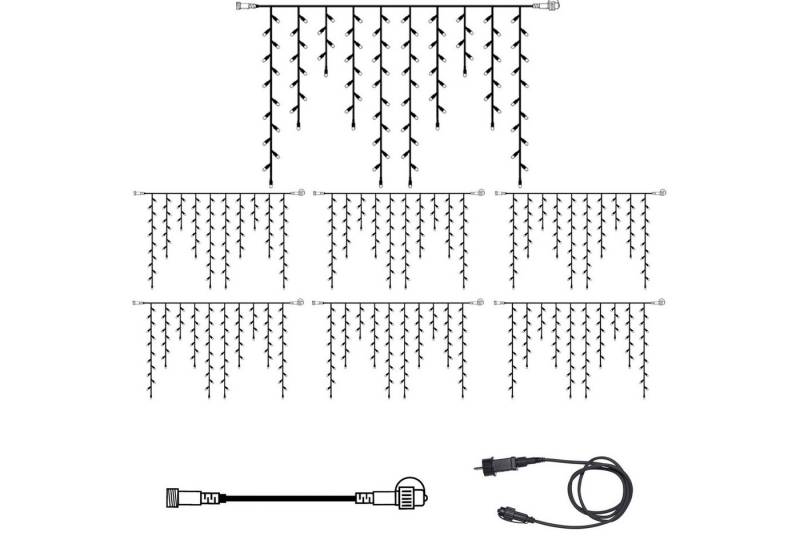 STAR TRADING LED-Lichtervorhang SYSTEM 24 KOMPLETT SET 14m Lichterkette Eisregen Icicle f. Dachrinne, 686-flammig STAR TRADING LED-Lichtervorhang SYSTEM 24 KOMPLETT SET 14m Lichterkette Eisregen Icicle f. Dachrinne, 686-flammig von STAR TRADING