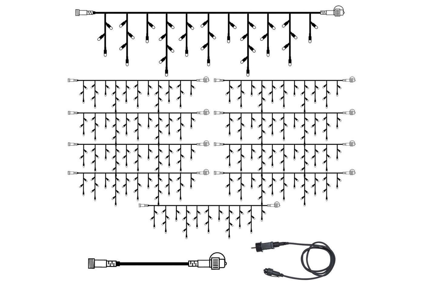 STAR TRADING LED-Lichtervorhang SYSTEM 24 KOMPLETT SET 15m Lichterkette Eisregen Icicle f. Dachrinne, 420-flammig STAR TRADING LED-Lichtervorhang SYSTEM 24 KOMPLETT SET 15m Lichterkette Eisregen Icicle f. Dachrinne, 420-flammig von STAR TRADING