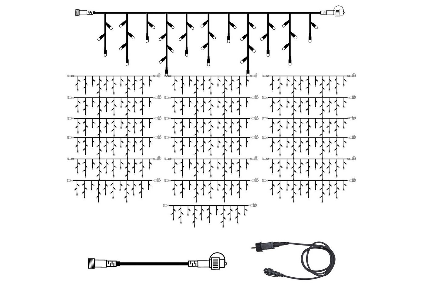 STAR TRADING LED-Lichtervorhang SYSTEM 24 KOMPLETT SET 30m Lichterkette Eisregen Icicle f. Dachrinne, 840-flammig STAR TRADING LED-Lichtervorhang SYSTEM 24 KOMPLETT SET 30m Lichterkette Eisregen Icicle f. Dachrinne, 840-flammig von STAR TRADING