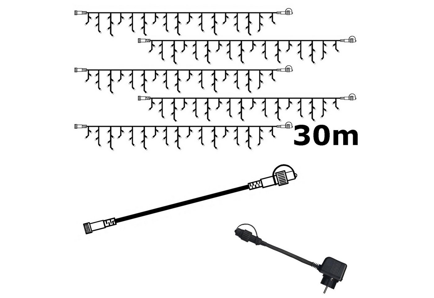 STAR TRADING LED-Lichtervorhang SYSTEM 24 KOMPLETT SET 30m Lichtervorhang Eisregen Icicle f. Dachrinne, 490-flammig STAR TRADING LED-Lichtervorhang SYSTEM 24 KOMPLETT SET 30m Lichtervorhang Eisregen Icicle f. Dachrinne, 490-flammig von STAR TRADING