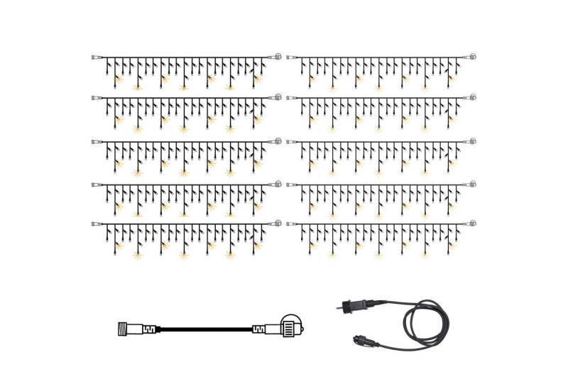 STAR TRADING LED-Lichtervorhang SYSTEM 24 KOMPLETT SET 30m Lichterkette Eisregen Icicle funkelnd, 490-flammig von STAR TRADING