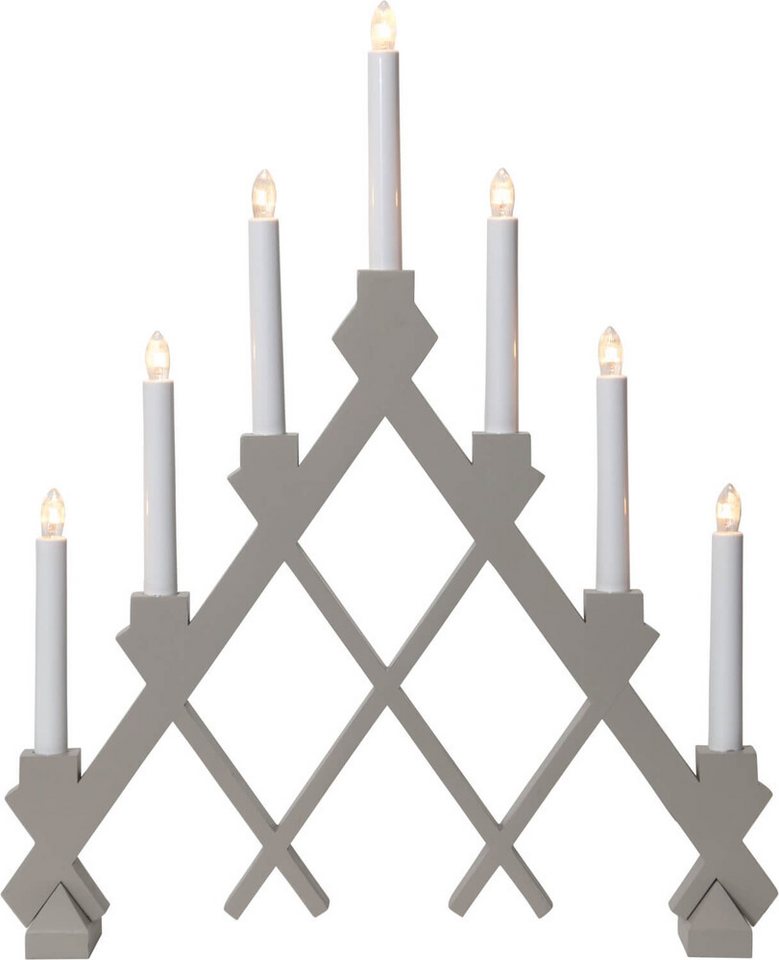 STAR TRADING LED Schwibbogen "Rut" 7-flammig, Holz, grau, L430mm STAR TRADING LED Schwibbogen "Rut" 7-flammig, Holz, grau, L430mm von STAR TRADING