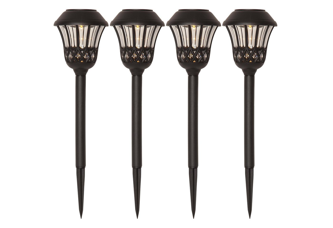 STAR TRADING LED Solarleuchte, Solar-Gartenleuchte Lace 4er Set, Dämmerungssensor von STAR TRADING