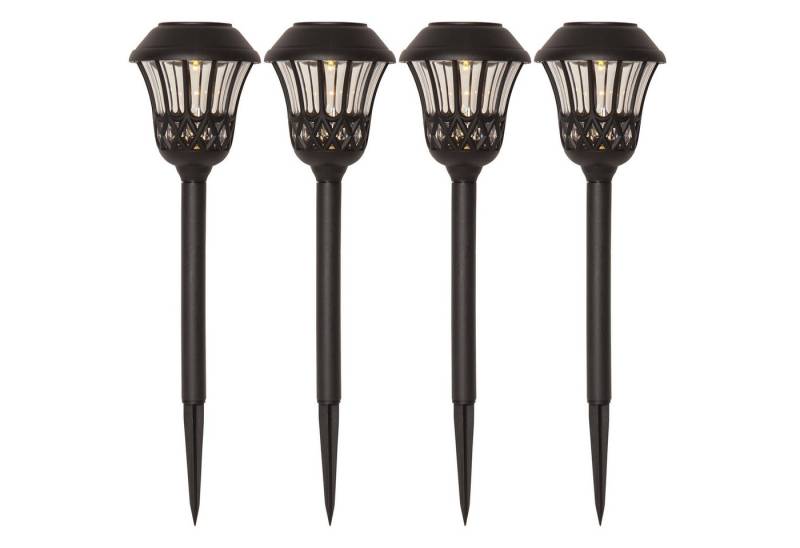 STAR TRADING LED Solarleuchte, Solar-Gartenleuchte Lace 4er Set, Dämmerungssensor von STAR TRADING