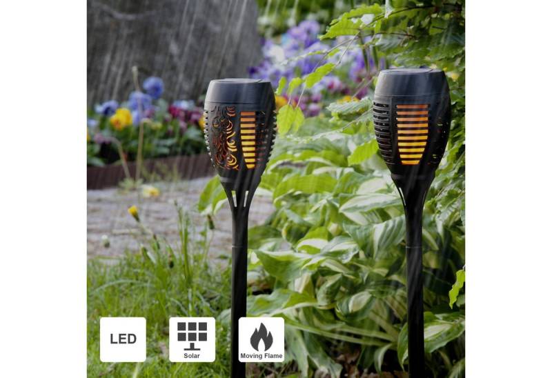 STAR TRADING LED Solarleuchte Flame, Solar Fackeln 6er Set Solar Lampe Outdoor Solar Gartenleuchte LE von STAR TRADING