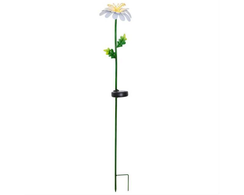 STAR TRADING LED Solarleuchte LED Gartenleuchte Gänseblümchen Solarstab 10 Dew Drop LED 77cm Sensor, LED Classic, warmweiß (2100K bis 3000K) von STAR TRADING