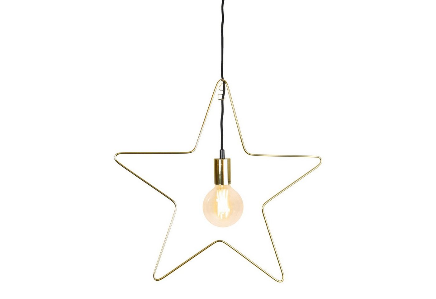 STAR TRADING LED Stern Hängestern Lampenhalterung Stern Dekoleuchte 5-zackig E27 50cm gold von STAR TRADING