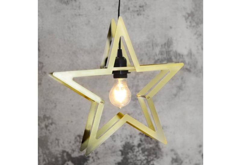 STAR TRADING LED Stern Hängestern Metallstern Leuchtstern 5-zackig E27 Fassung 36cm gold von STAR TRADING