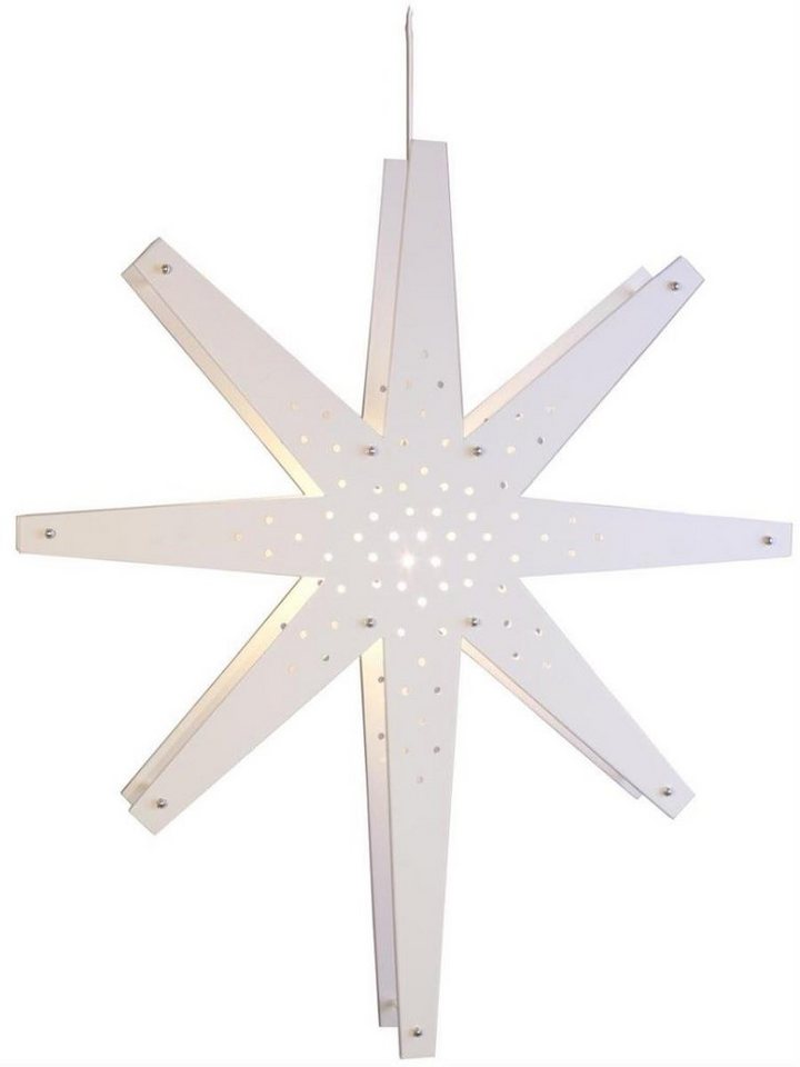 STAR TRADING LED Stern Holzstern Weihnachtsstern Leuchtstern hängend 60cm mit Kabel weiß von STAR TRADING