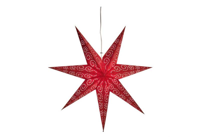 STAR TRADING LED Stern Papierstern Leuchtstern Faltstern 7-zackig hängend 60cm mit Kabel rot von STAR TRADING